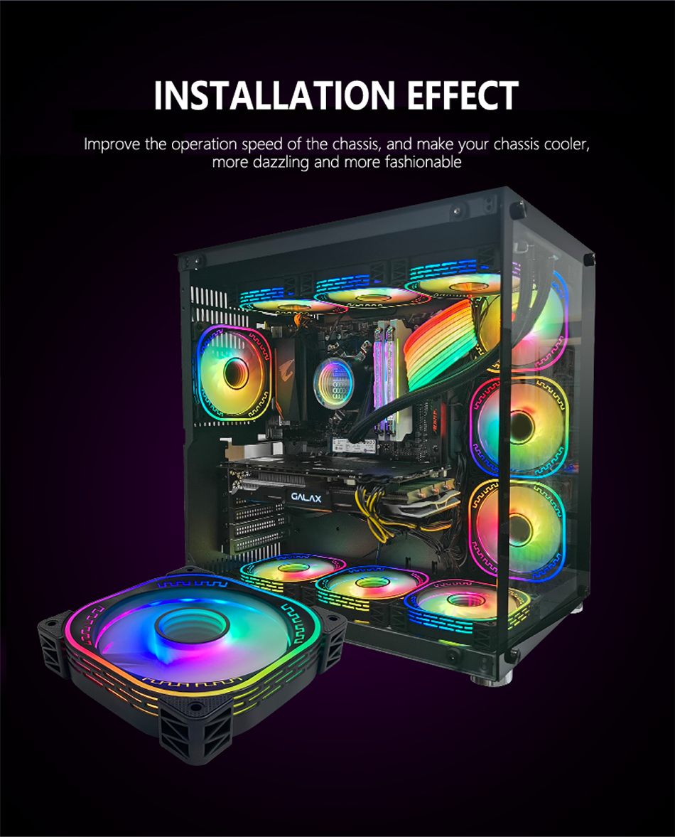 TrueNort Pc Case Fan 120mm RGB 6Pin 12V 3W White, Single Fan TrueNort Pc Case Fan 120mm RGB 6Pin 12V 3W White, Single Fan